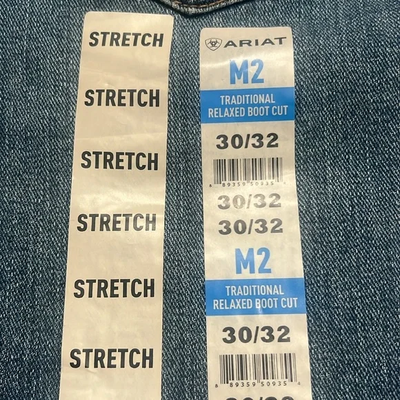 NWT ARIAT men’s denim jeans.M2 Traditional relaxed bootcut Branden Wash 30/32 - Picture 2 of 4